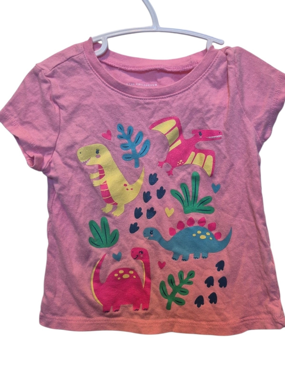 The Children's Place Pink Short-Sleeve Dino Graphic Tee